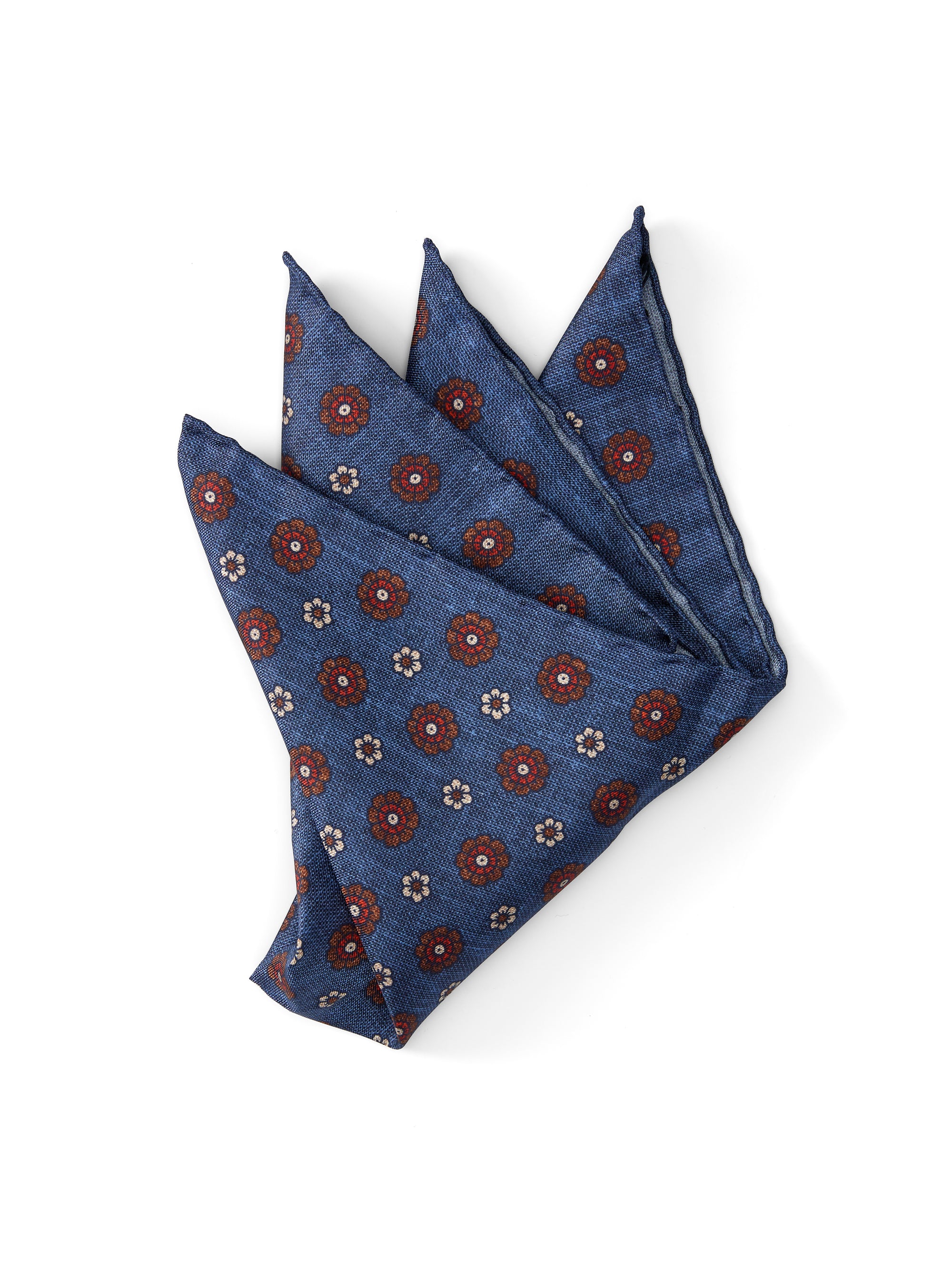 Navy Chartwell Silk Pocket Square