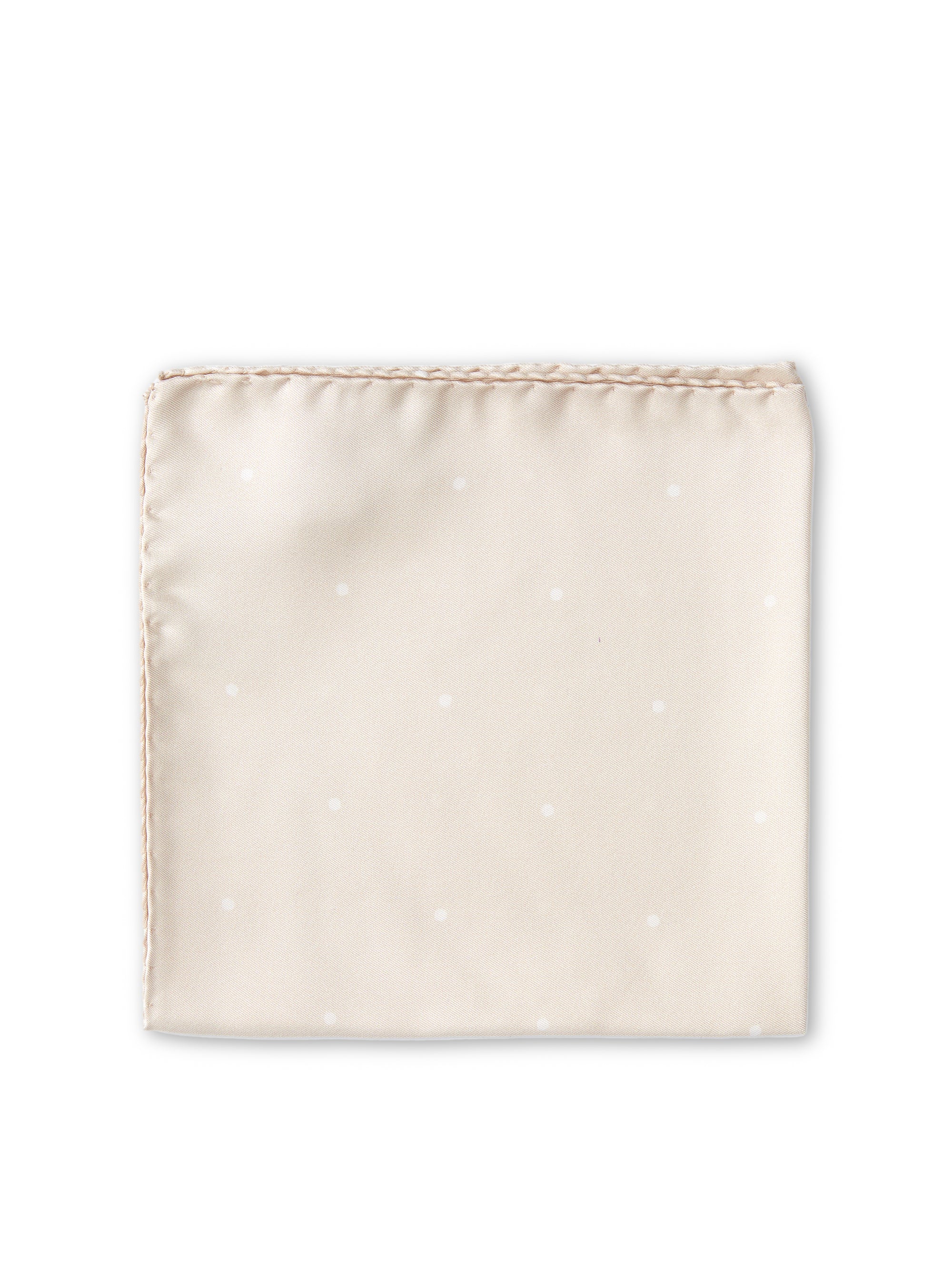 Ivory Spot Silk Pocket Square