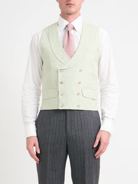 Sage Green Culcross Linen Double Breasted Waistcoat
