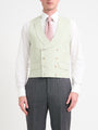 Sage Green Culcross Linen Double Breasted Waistcoat