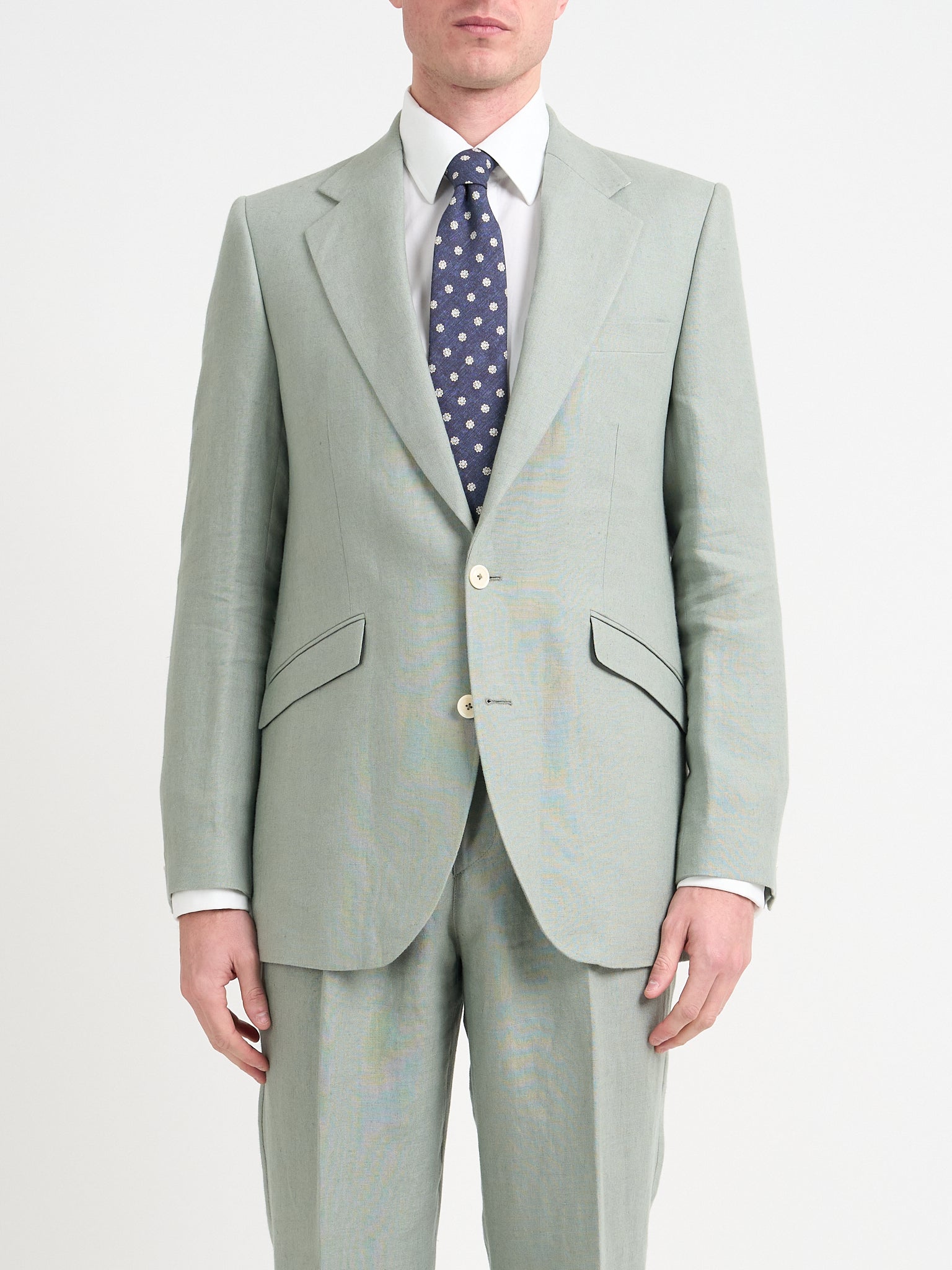 Sage Green Hembridge Linen Unlined Cooper Jacket