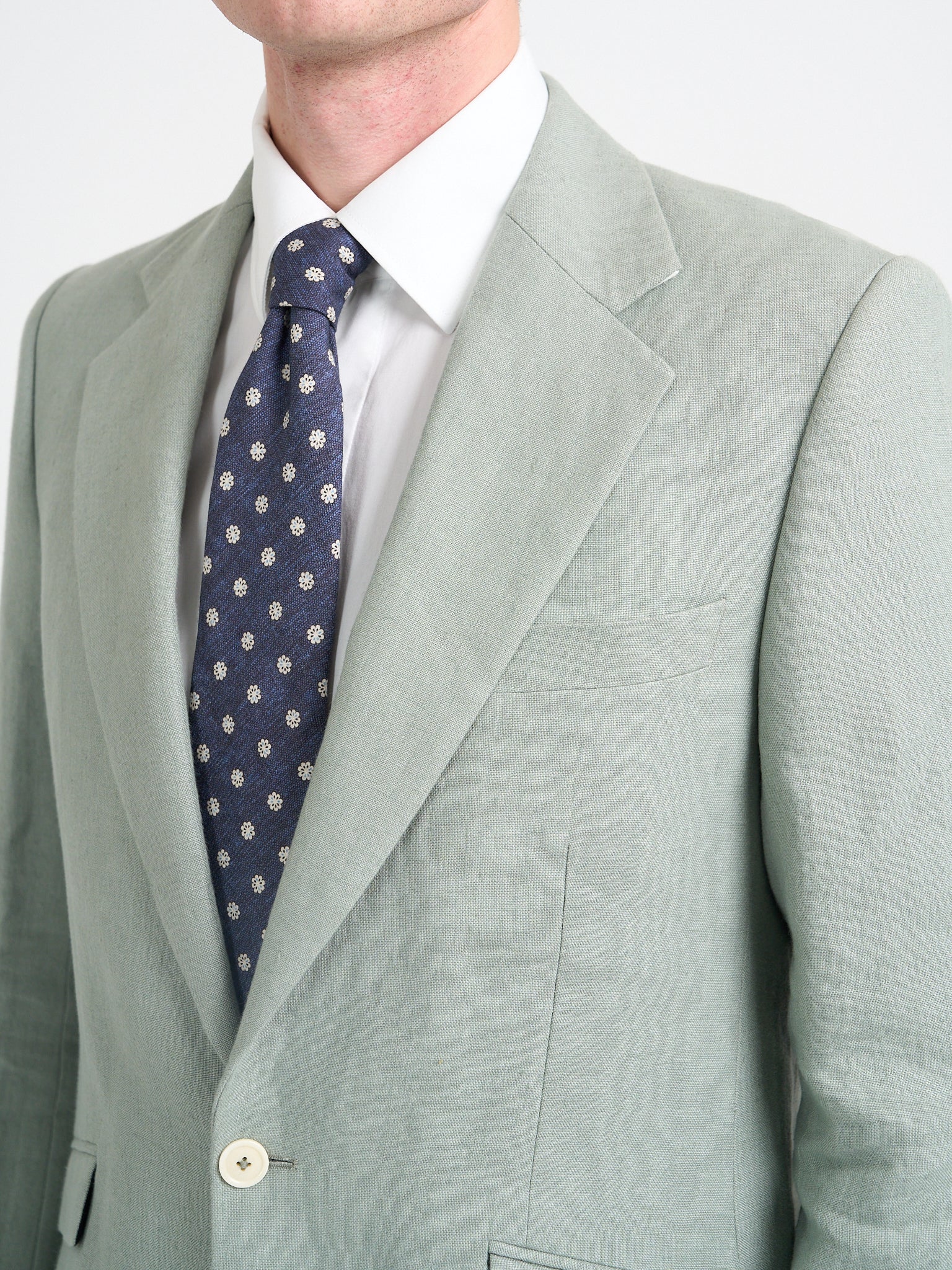 Sage Green Hembridge Linen Unlined Cooper Jacket