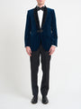 Sapphire Blue Velvet Single Breasted Grosvenor Smoking Jacket