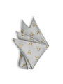 Silver Gold Bees Silk Pocket Square