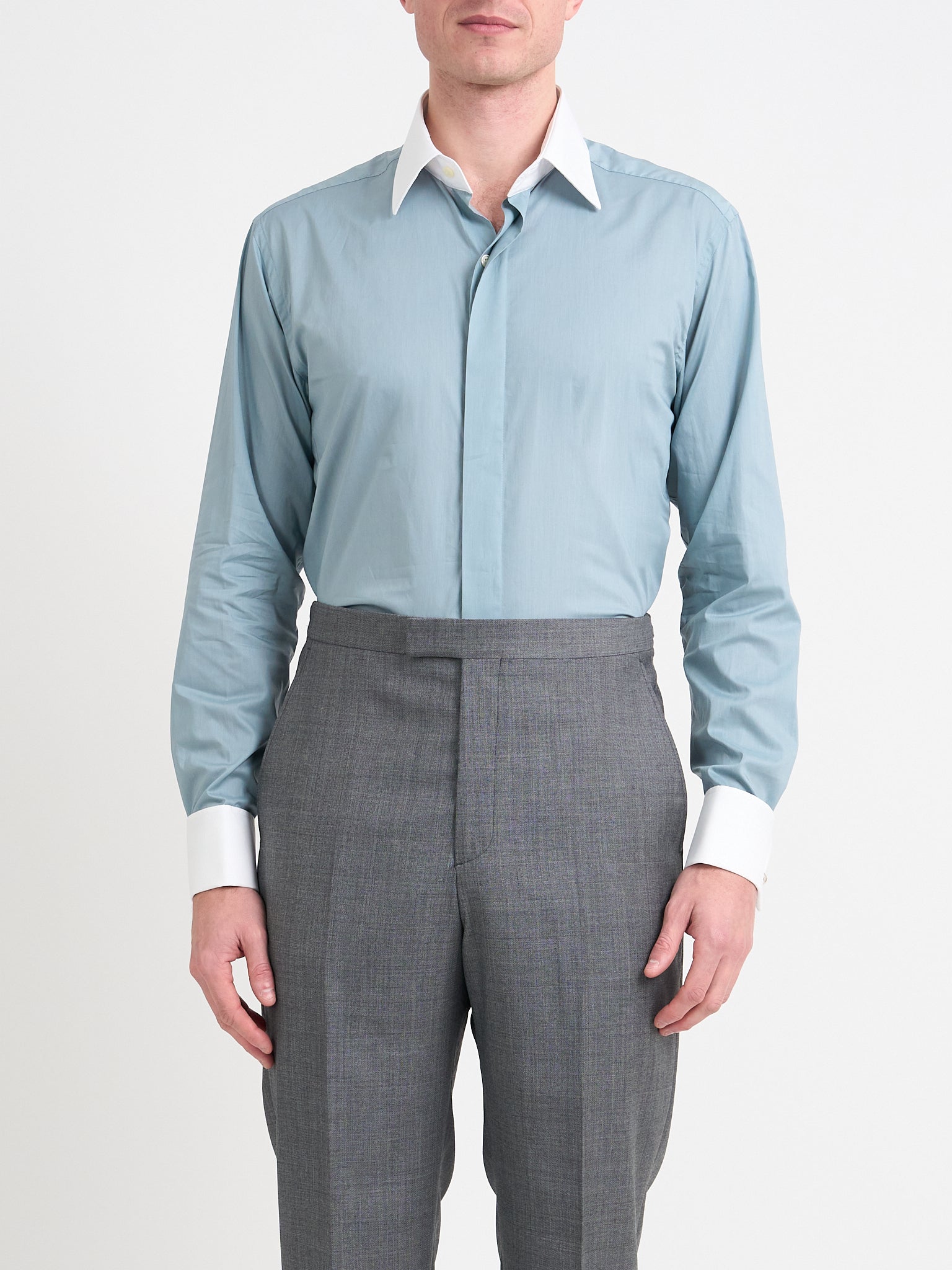 Duck Egg/White Stanfield Cotton Gatsby Shirt
