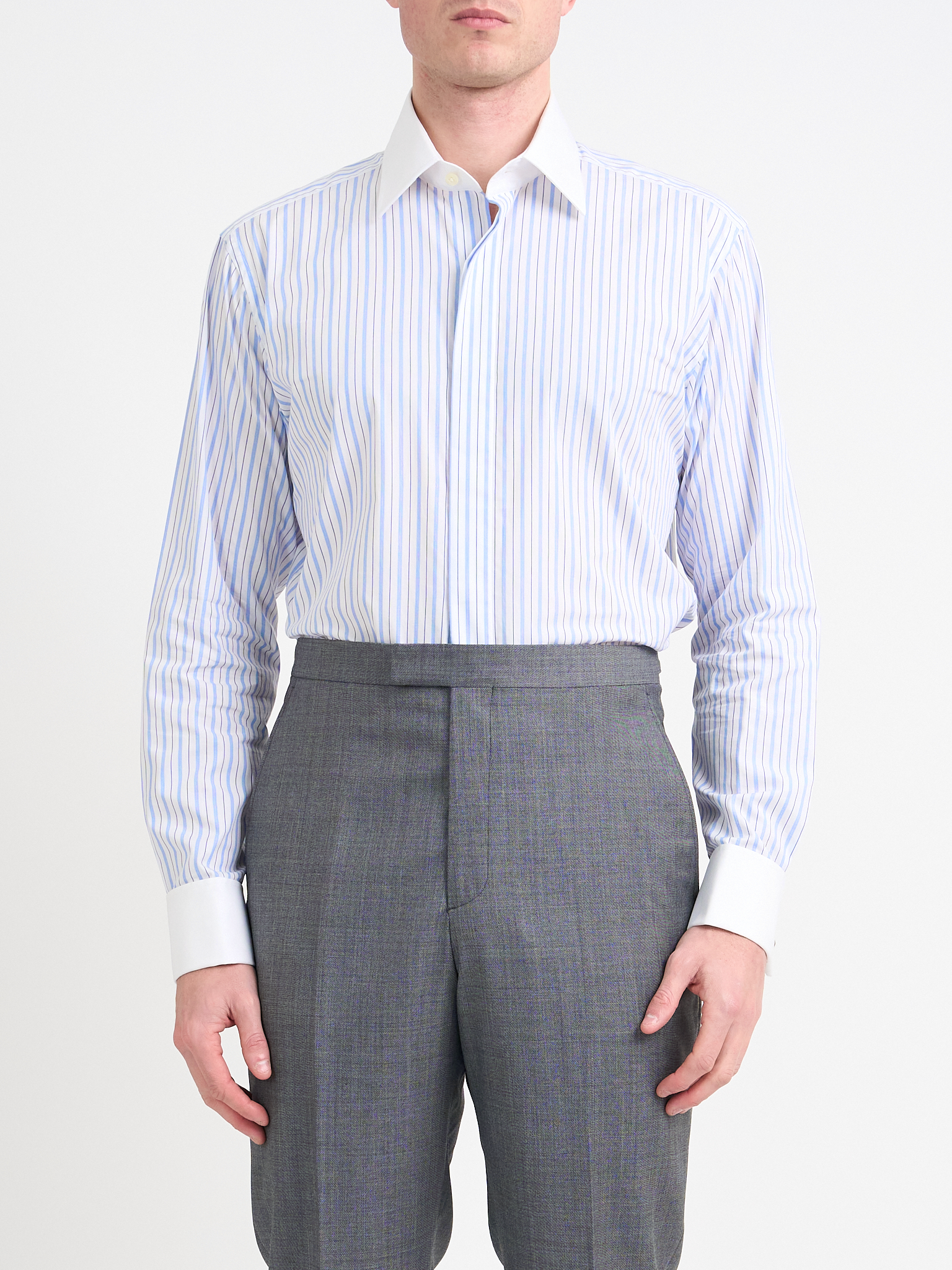 White Stripe/White Steed Cotton Gatsby Shirt
