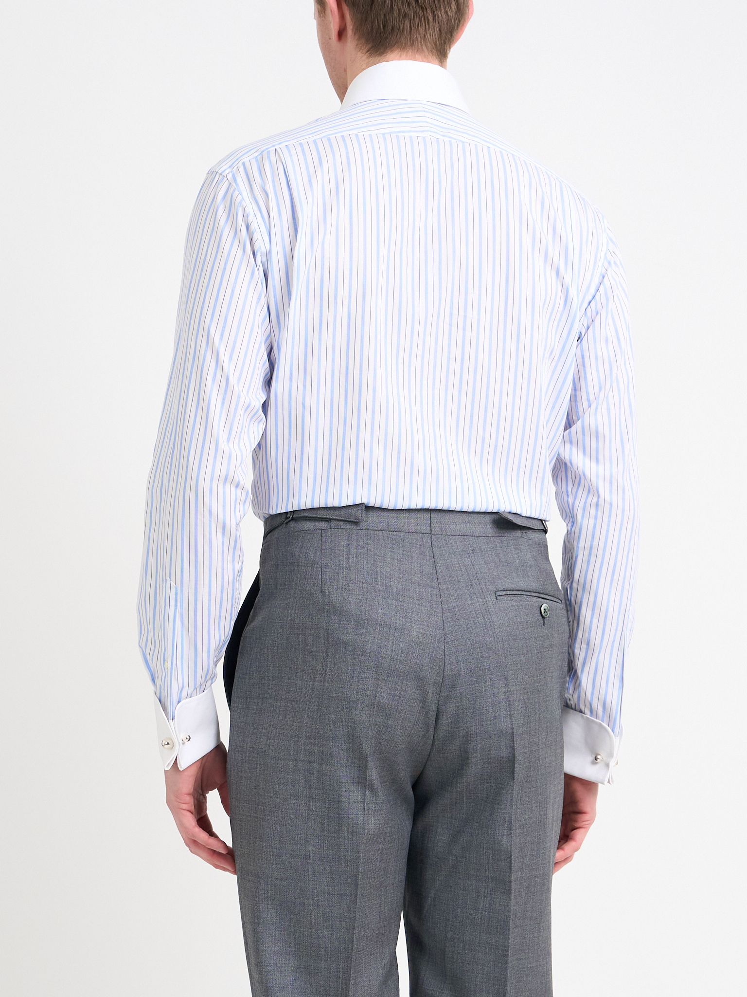 White Stripe/White Steed Cotton Gatsby Shirt