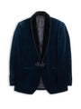Sapphire Blue Velvet Single Breasted Grosvenor Smoking Jacket