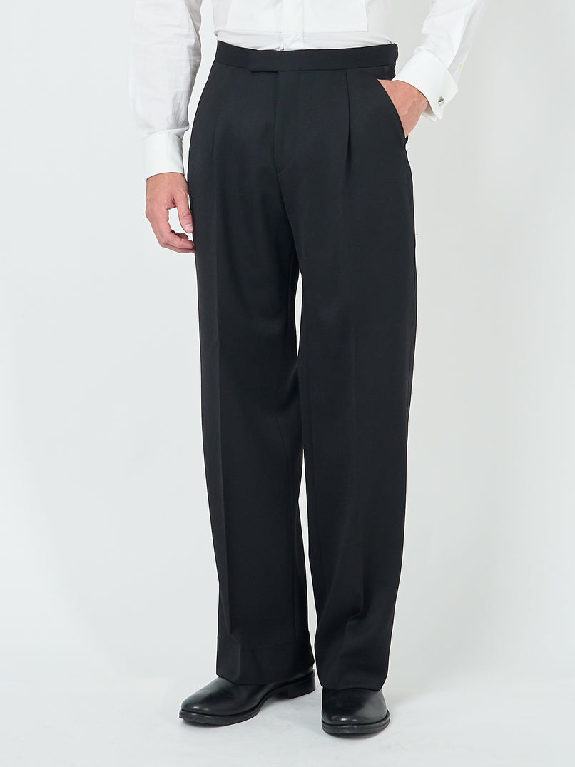 Black Hampton Tommy Wide-Leg Dress Trouser