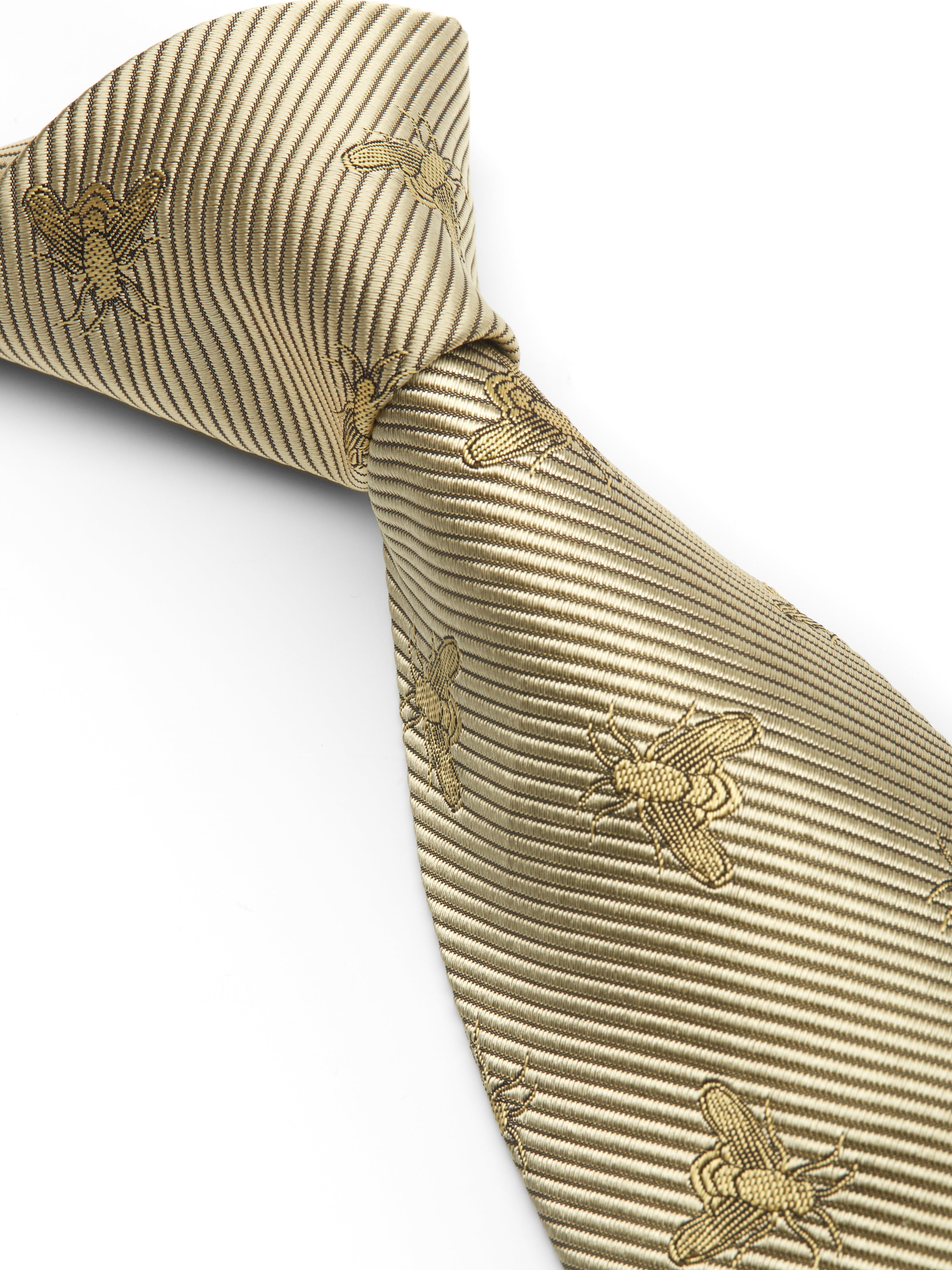 Gold Bees Silk Tie