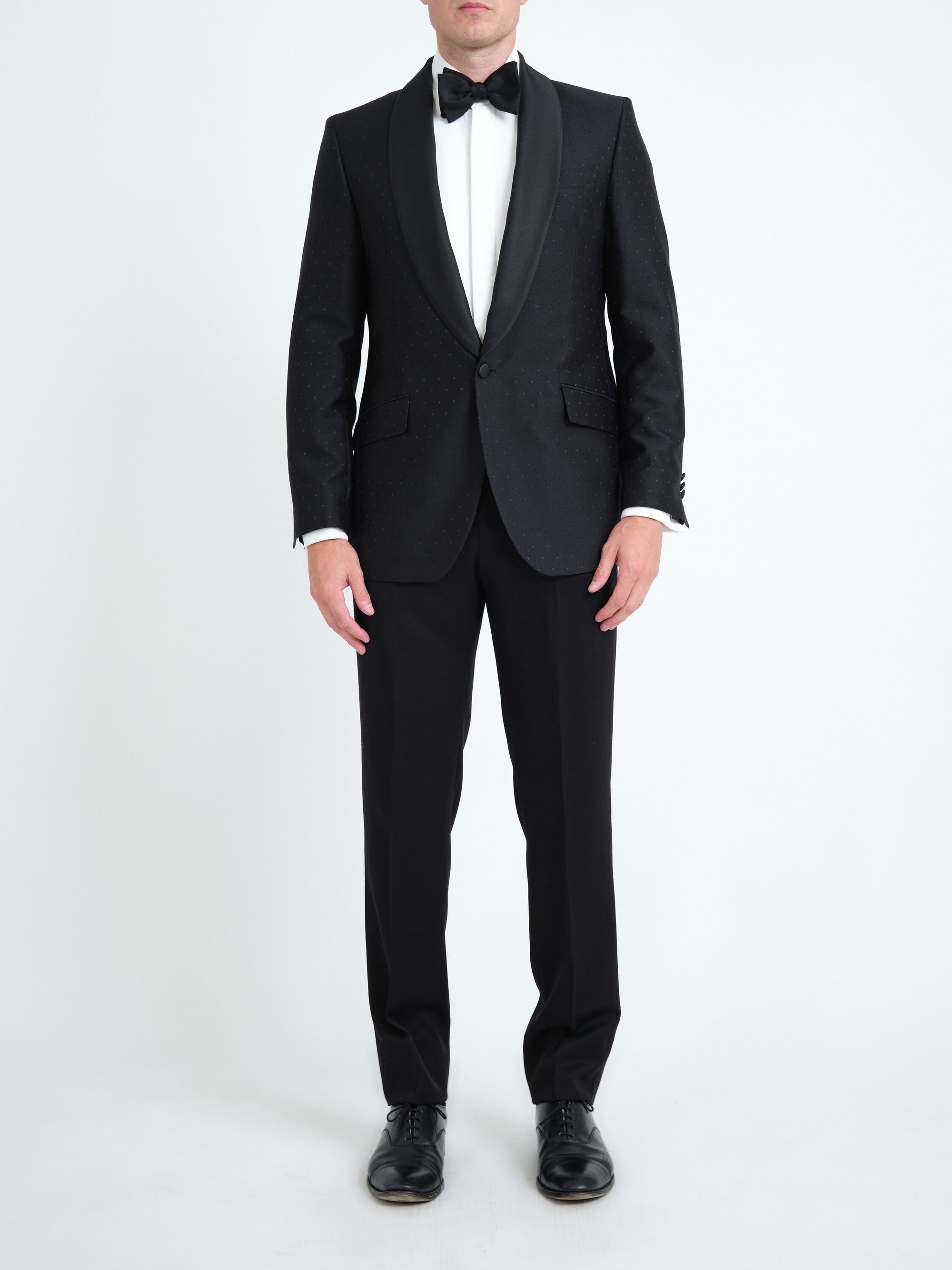 Black Clarendon Shawl Lapel Dinner Jacket — front