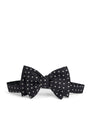 Black/Cream Brooks Spots Silk Large Party Bow Tie