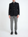Black Hampton Wool Nehru Jacket