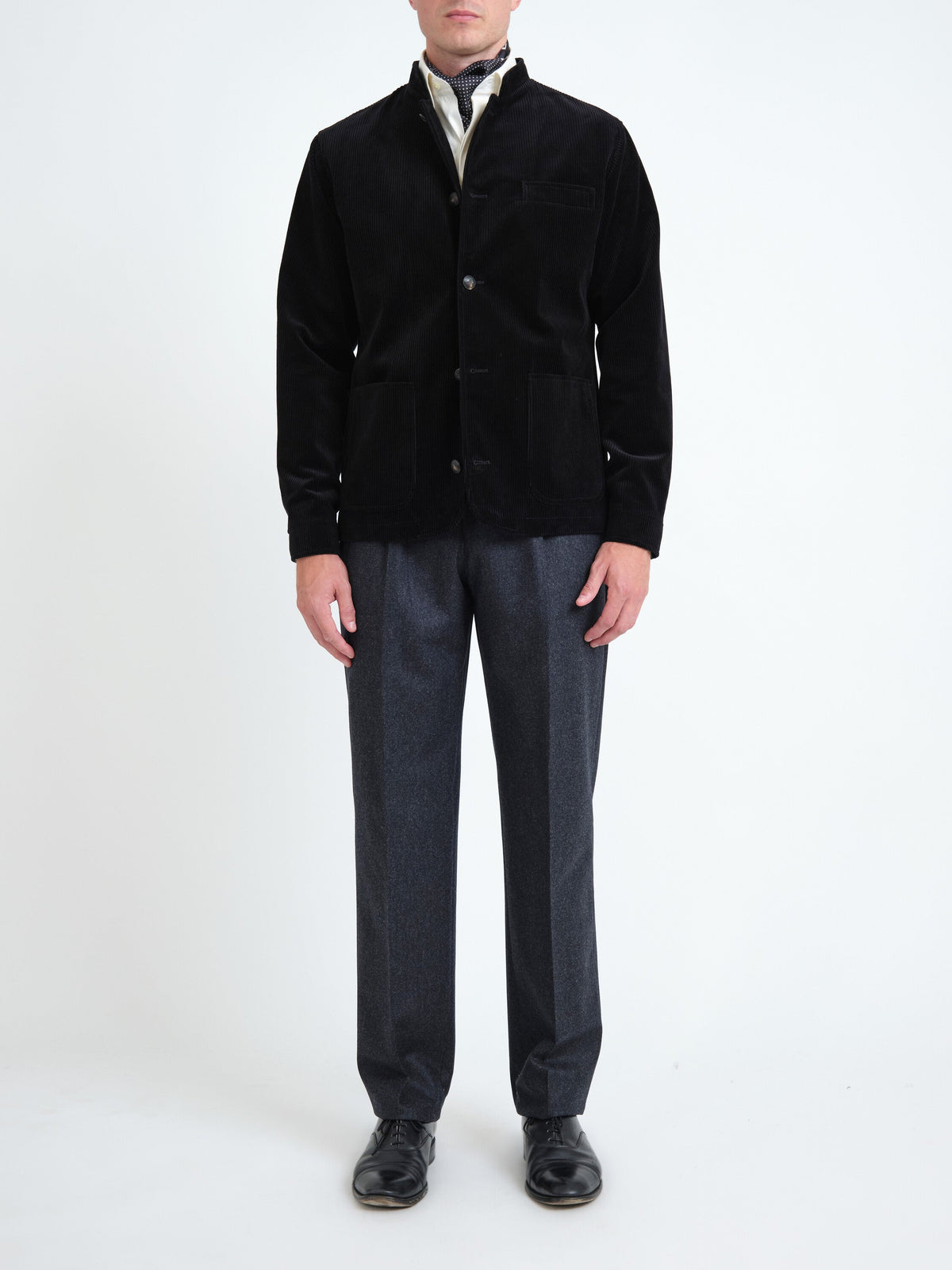 Black Newbridge Corduroy Artist Jacket — front