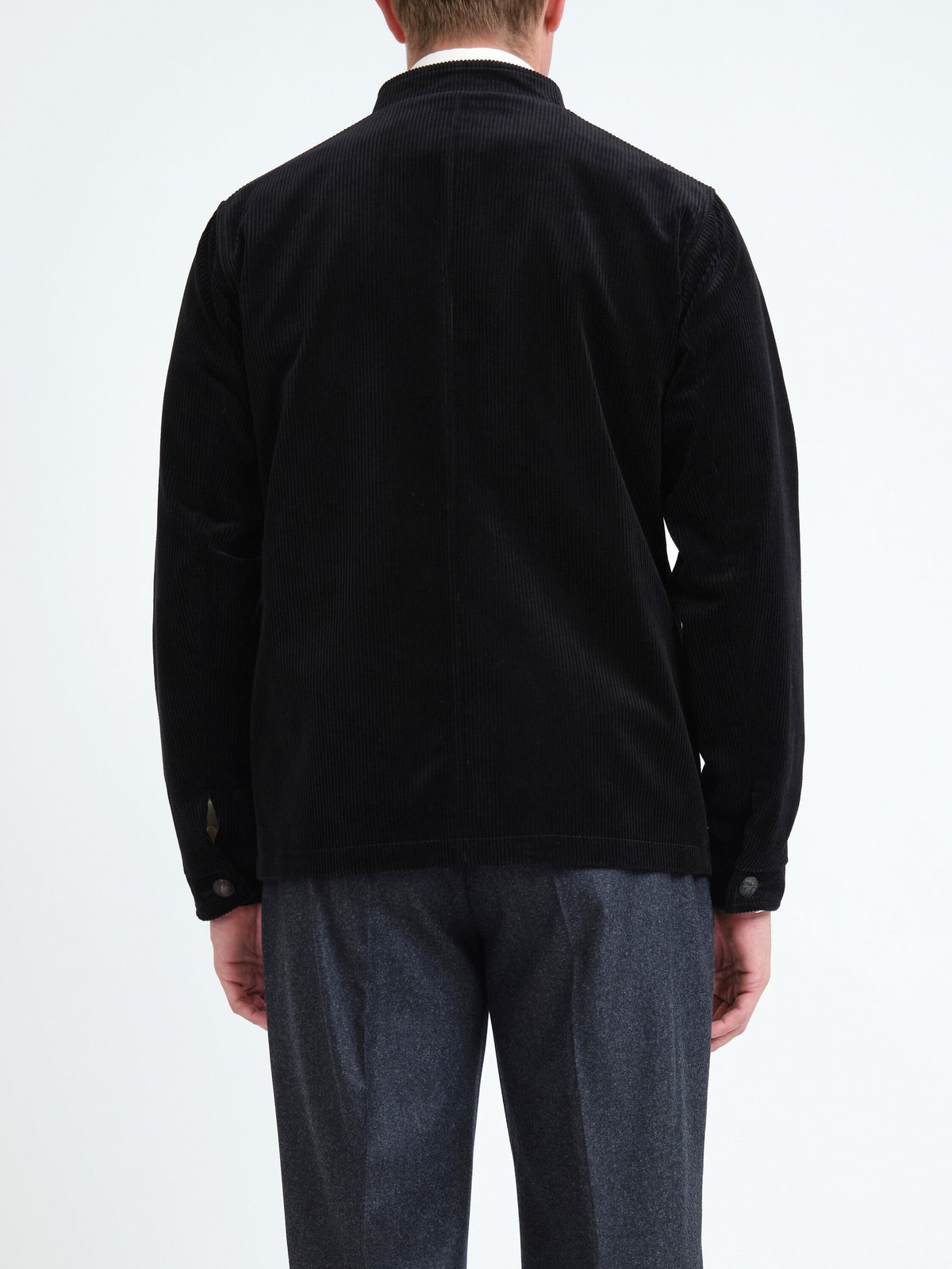 Black Newbridge Corduroy Artist Jacket — back, cropped
