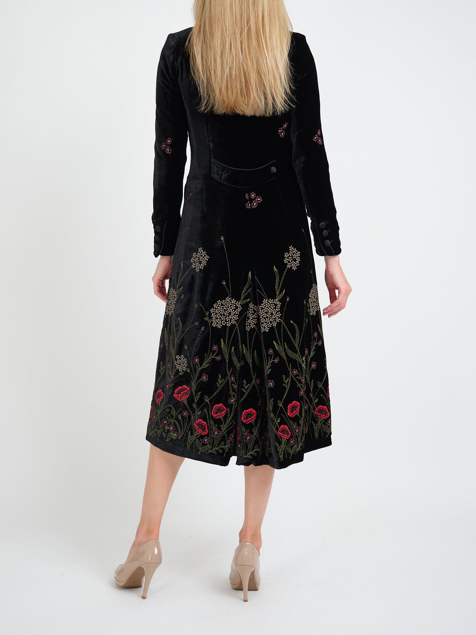 Bloomsbury Coat Black Papavar Silk Velvet