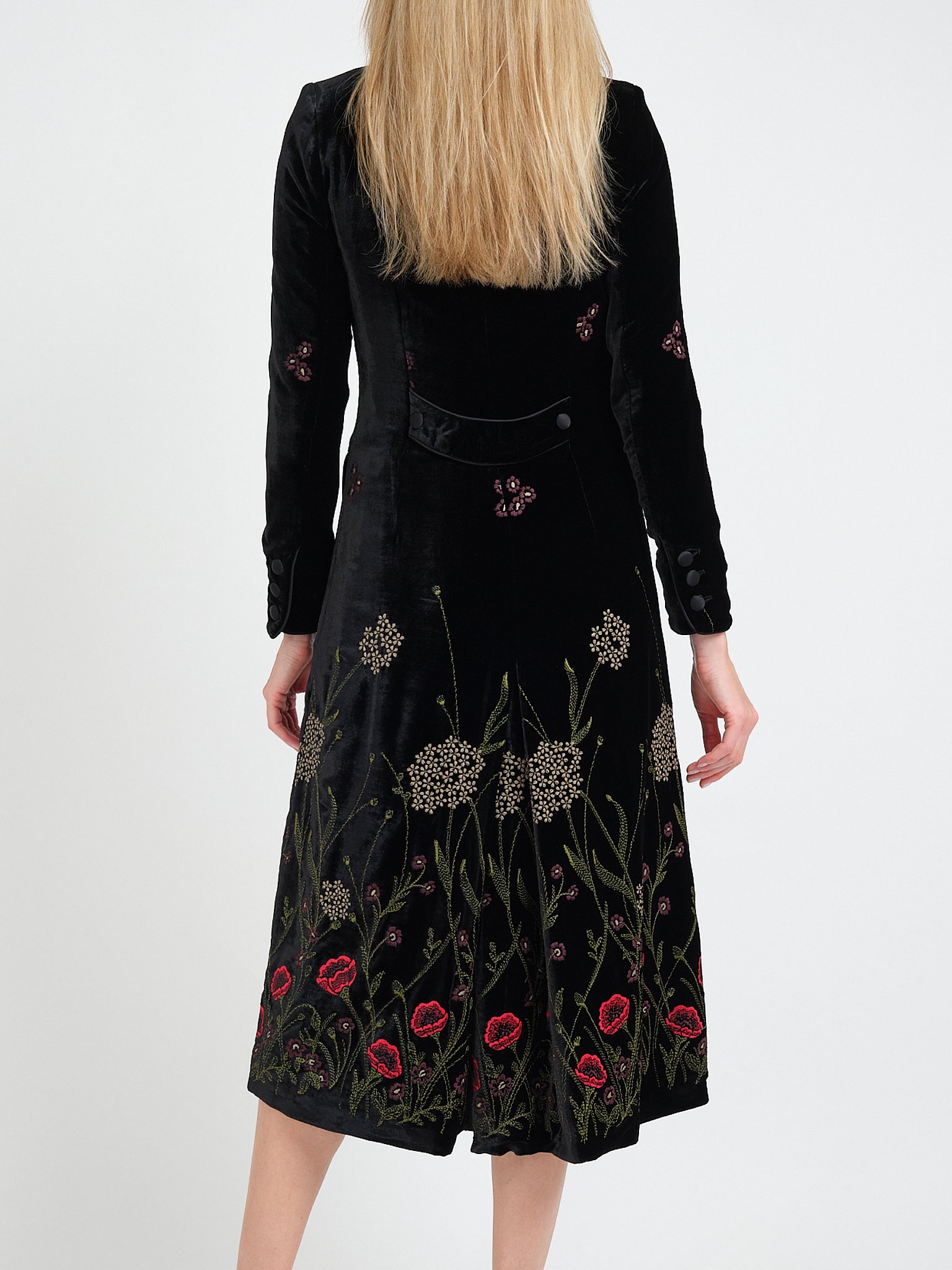 Bloomsbury Coat Black Papavar Silk Velvet
