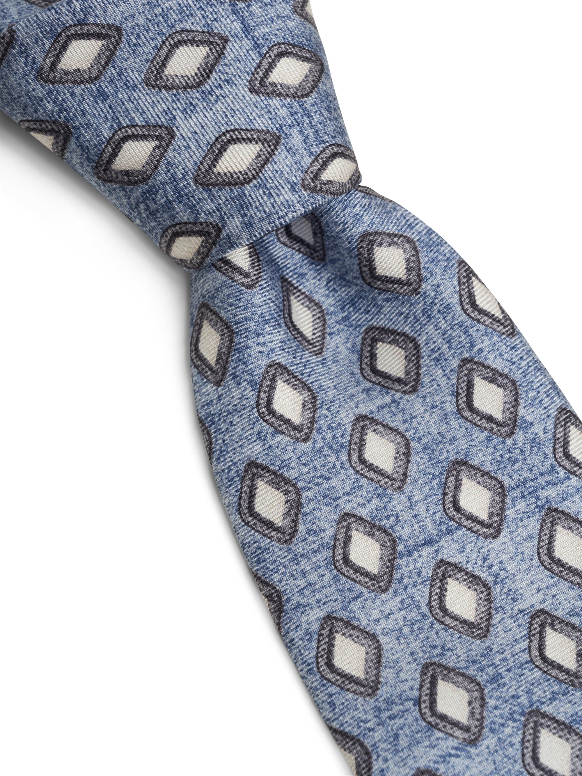 Blue Cranleigh Silk Tie — flat detail