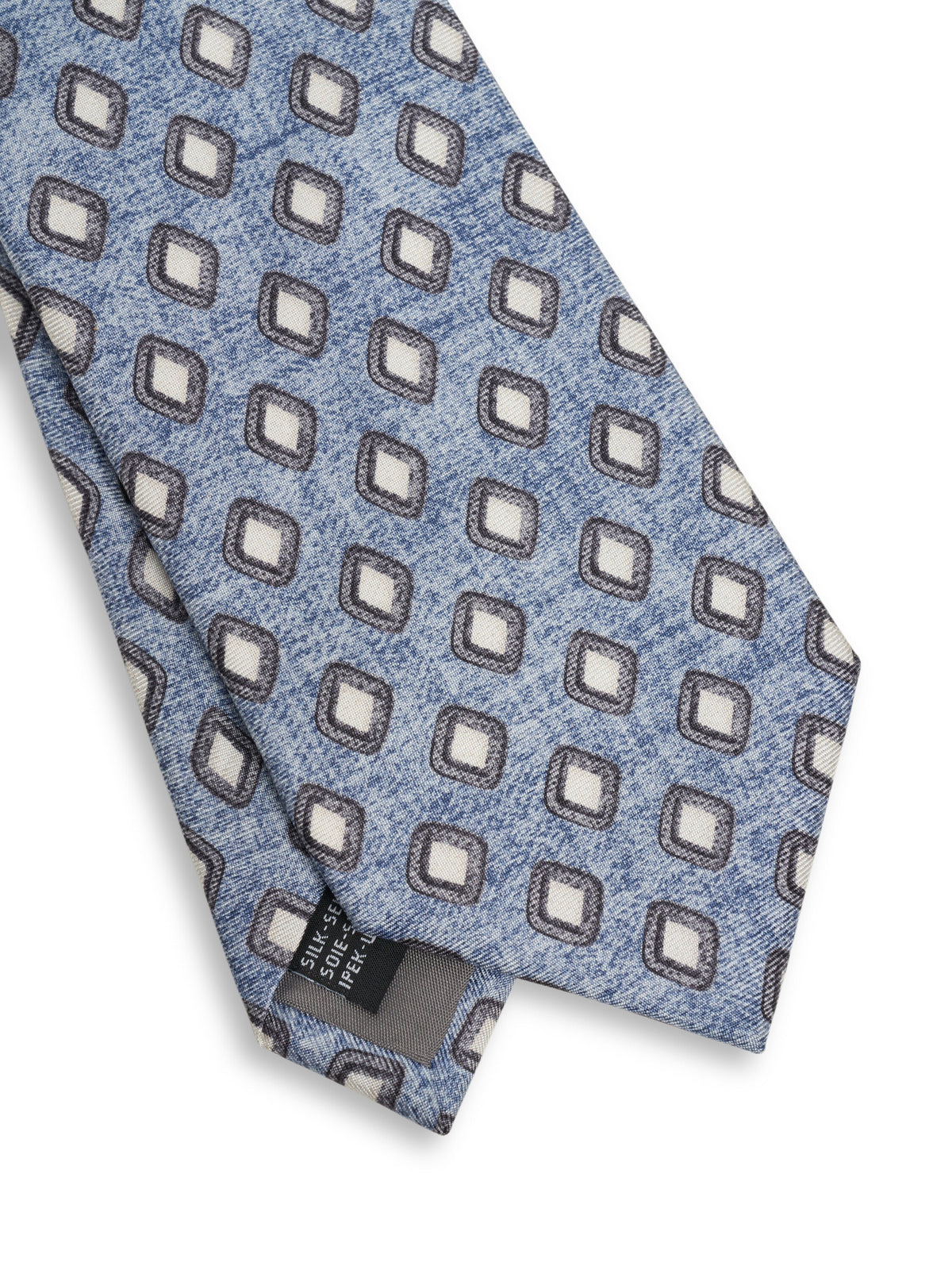 Blue Cranleigh Silk Tie — flat detail