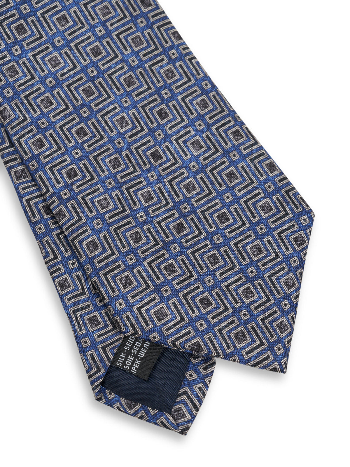 Blue Ravenscourt Silk Tie — flat detail