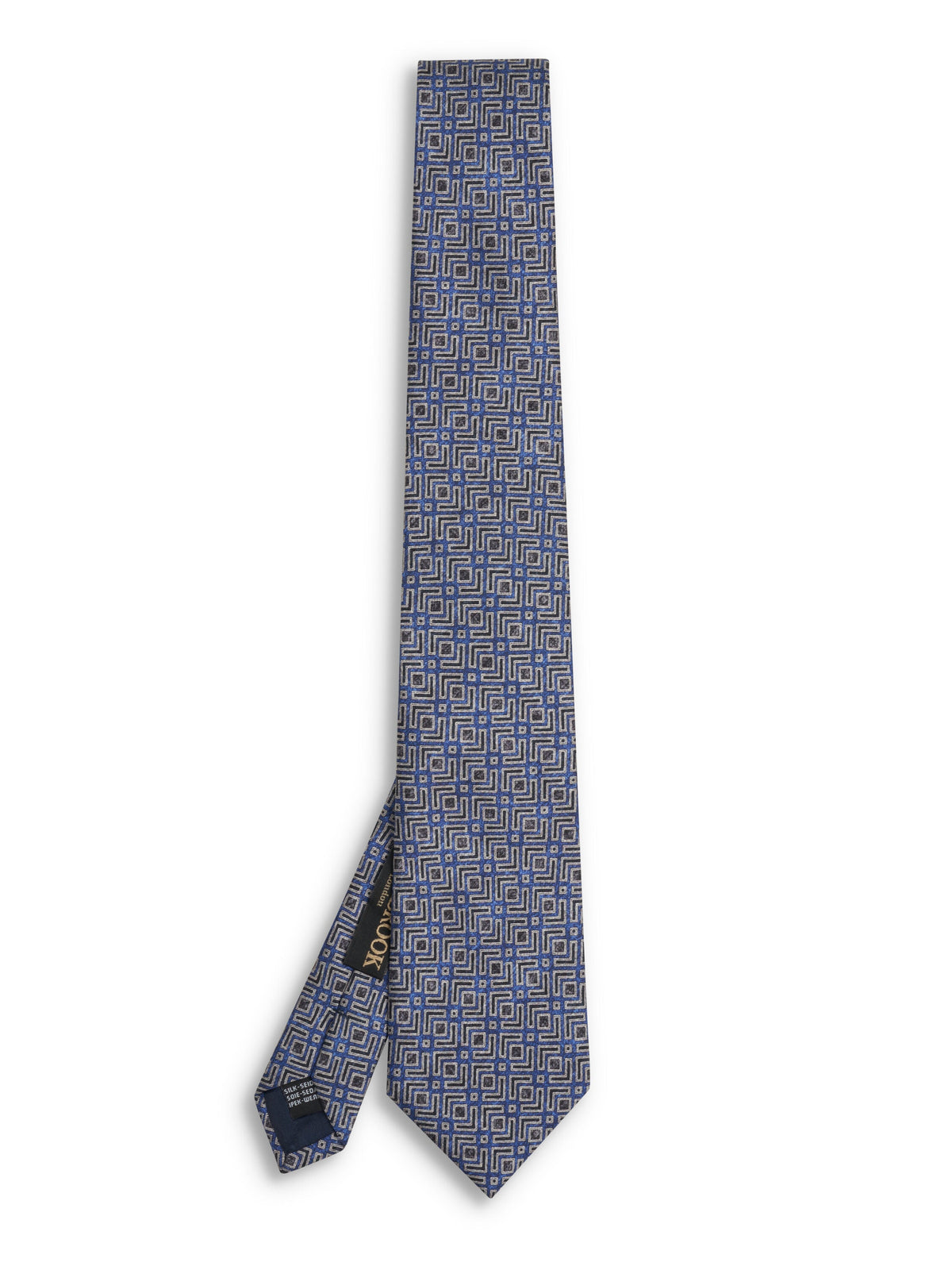 Blue Ravenscourt Silk Tie — flat