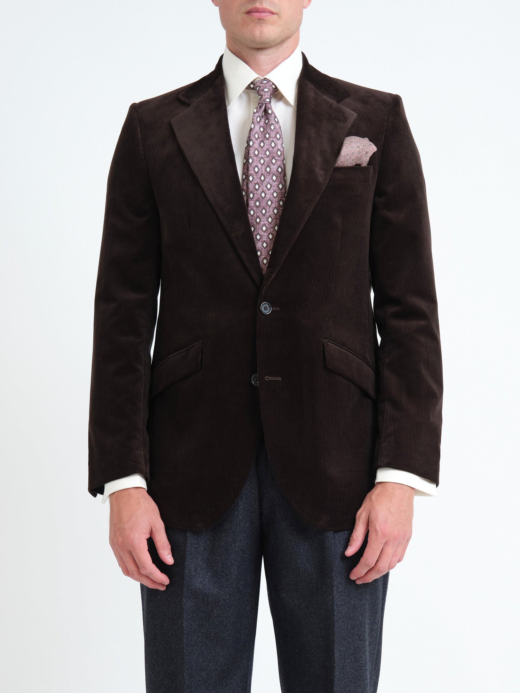 Brown Witham Corduroy Cooper Jacket — front, cropped