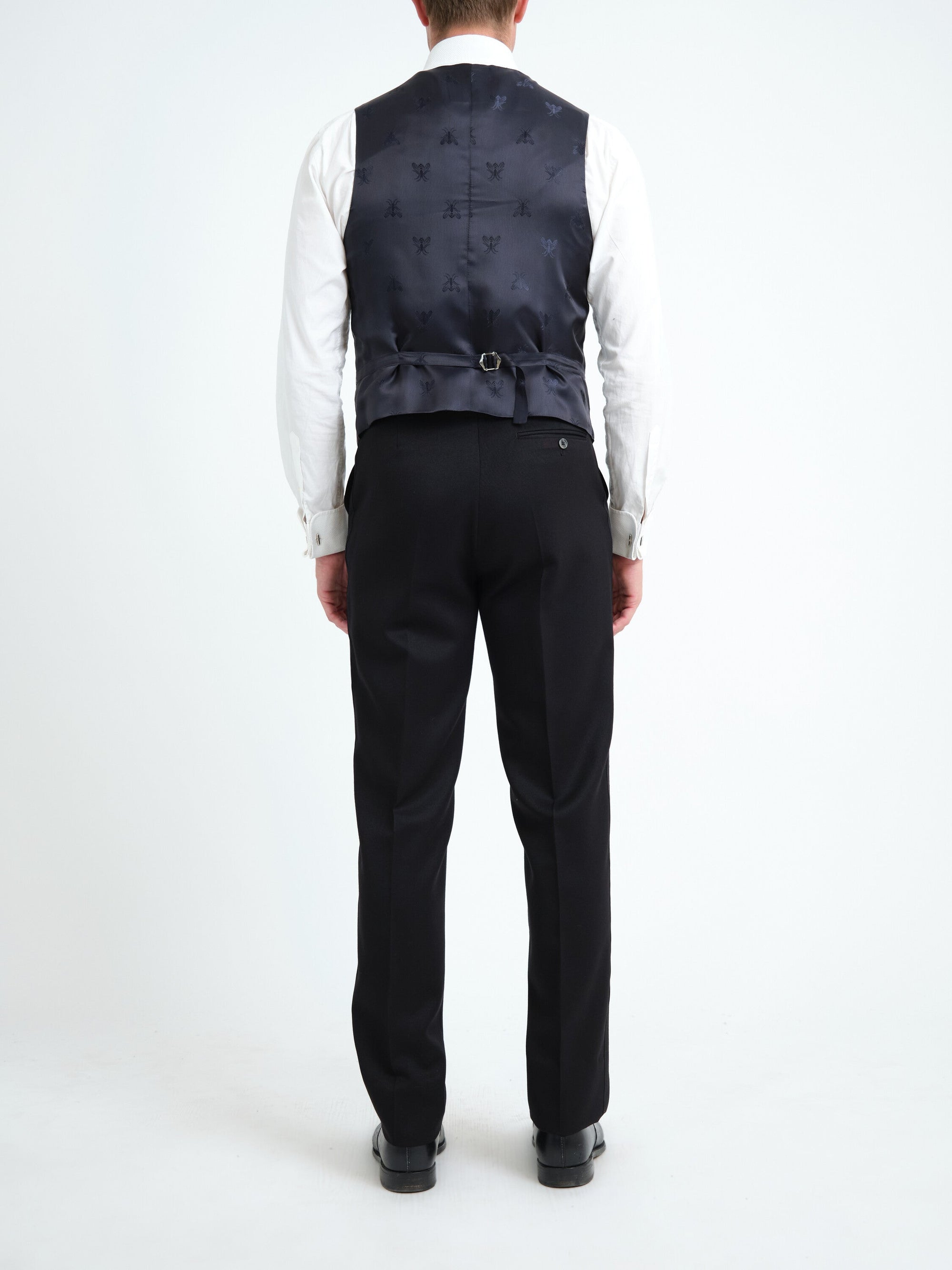 Burgundy Albert Silk 6 Button Single Breasted Waistcoat — back