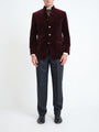 Burgundy Mayfair Velvet Nehru Jacket