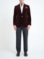 Burgundy Mayfair Velvet Newport Jacket with Ticket Pocket