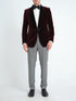Burgundy Mayfair Velvet Single Breasted Smoking Jacket — front