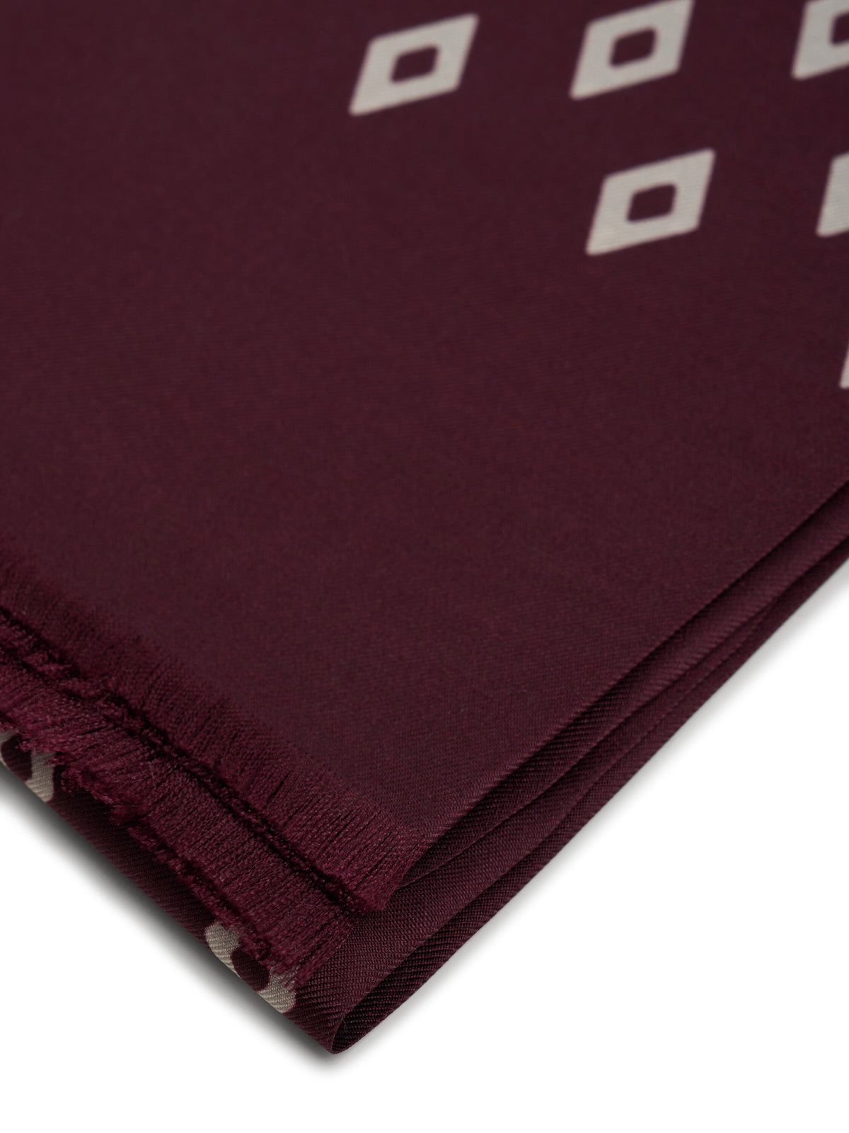 Burgundy Thornbury Silk Scarf — flat detail