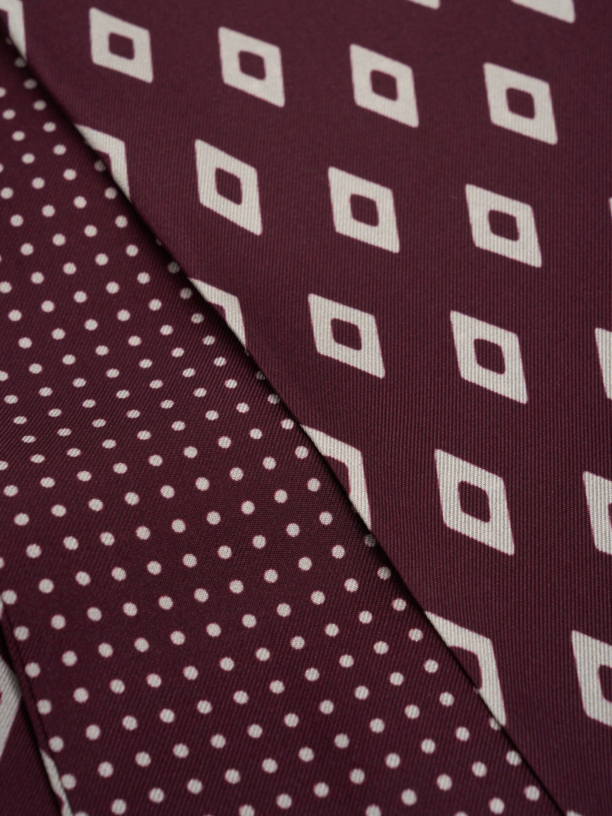 Burgundy Thornbury Silk Scarf — flat detail