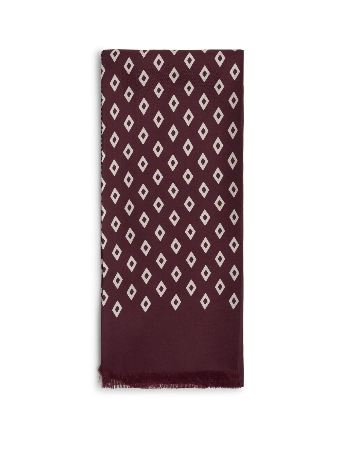 Burgundy Thornbury Silk Scarf — flat