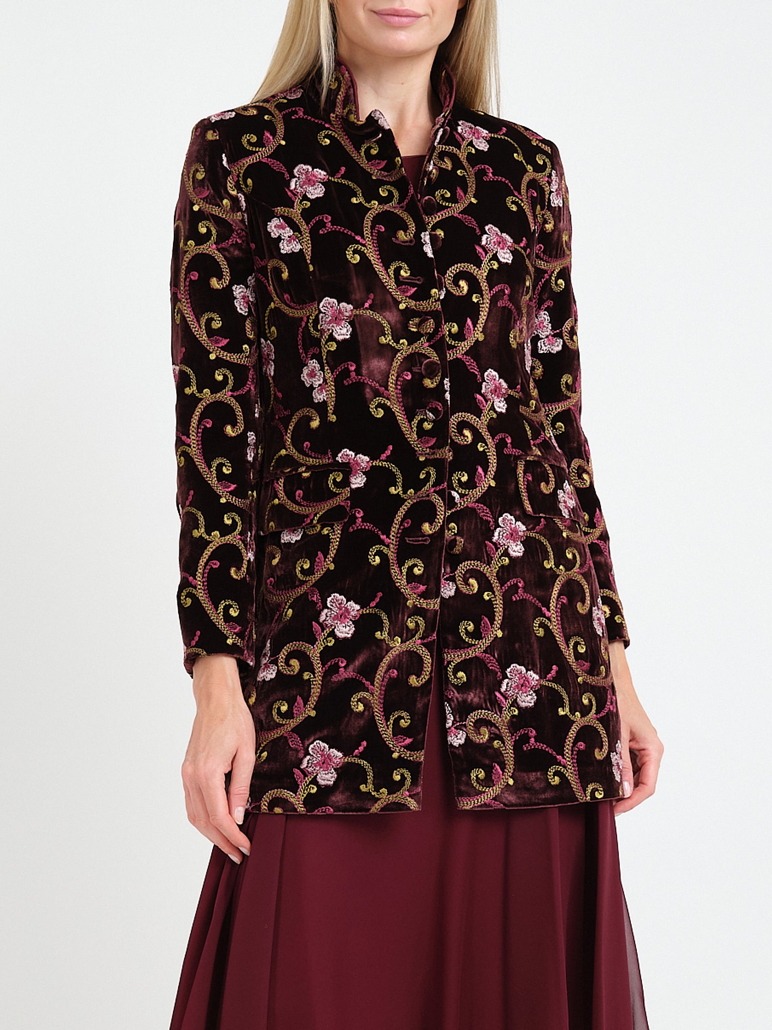 Camden Jacket Prune Windsor Silk Velvet