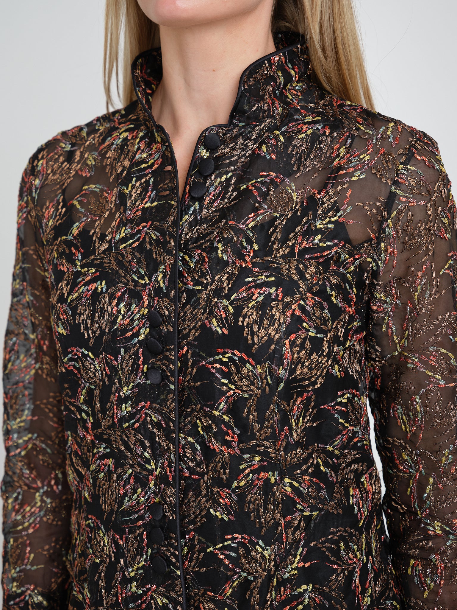 Carnaby Coat Black Stotfold Silk Organza