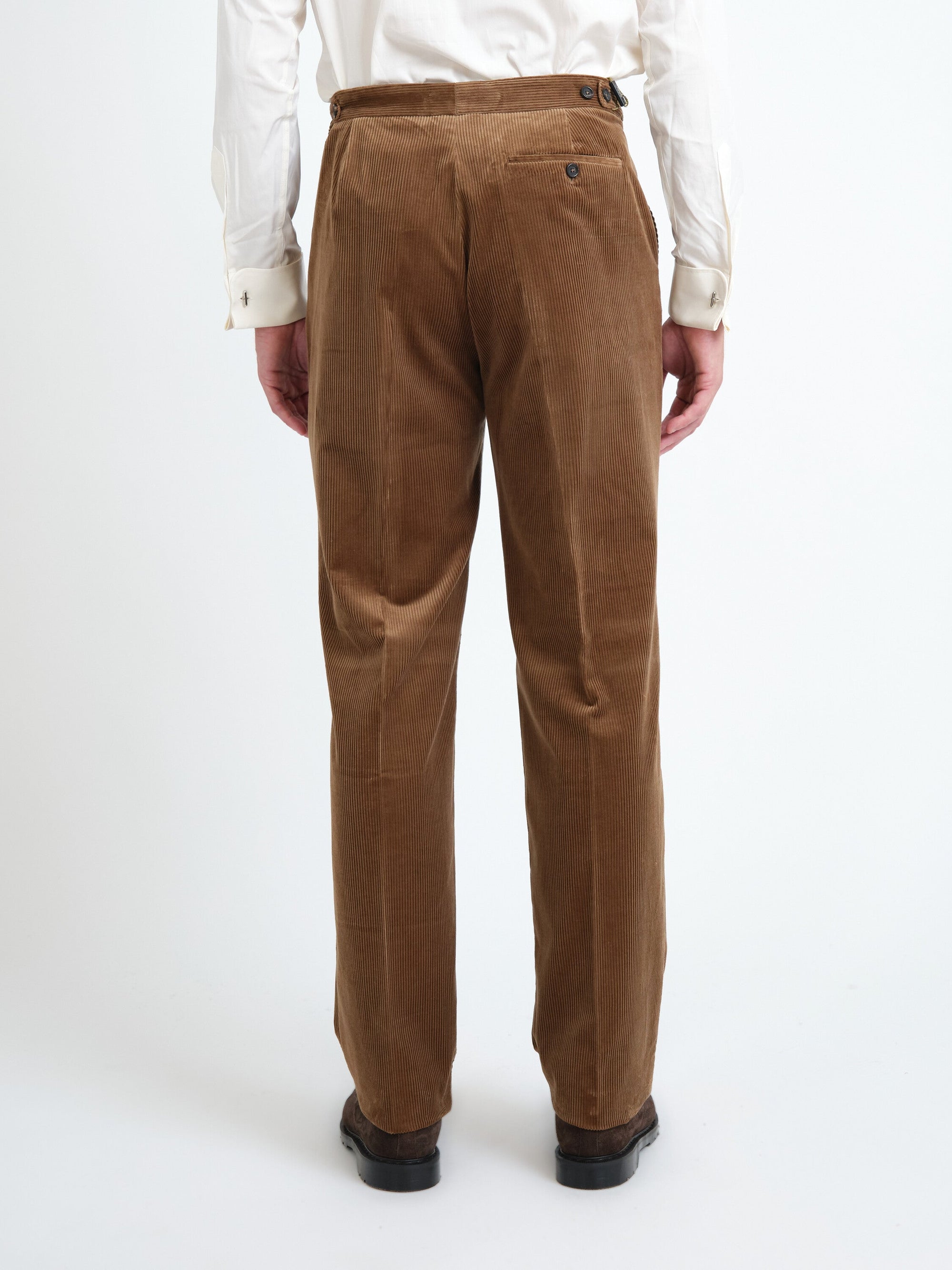 Caramel Britford Corduroy Cooper Trouser — back, cropped