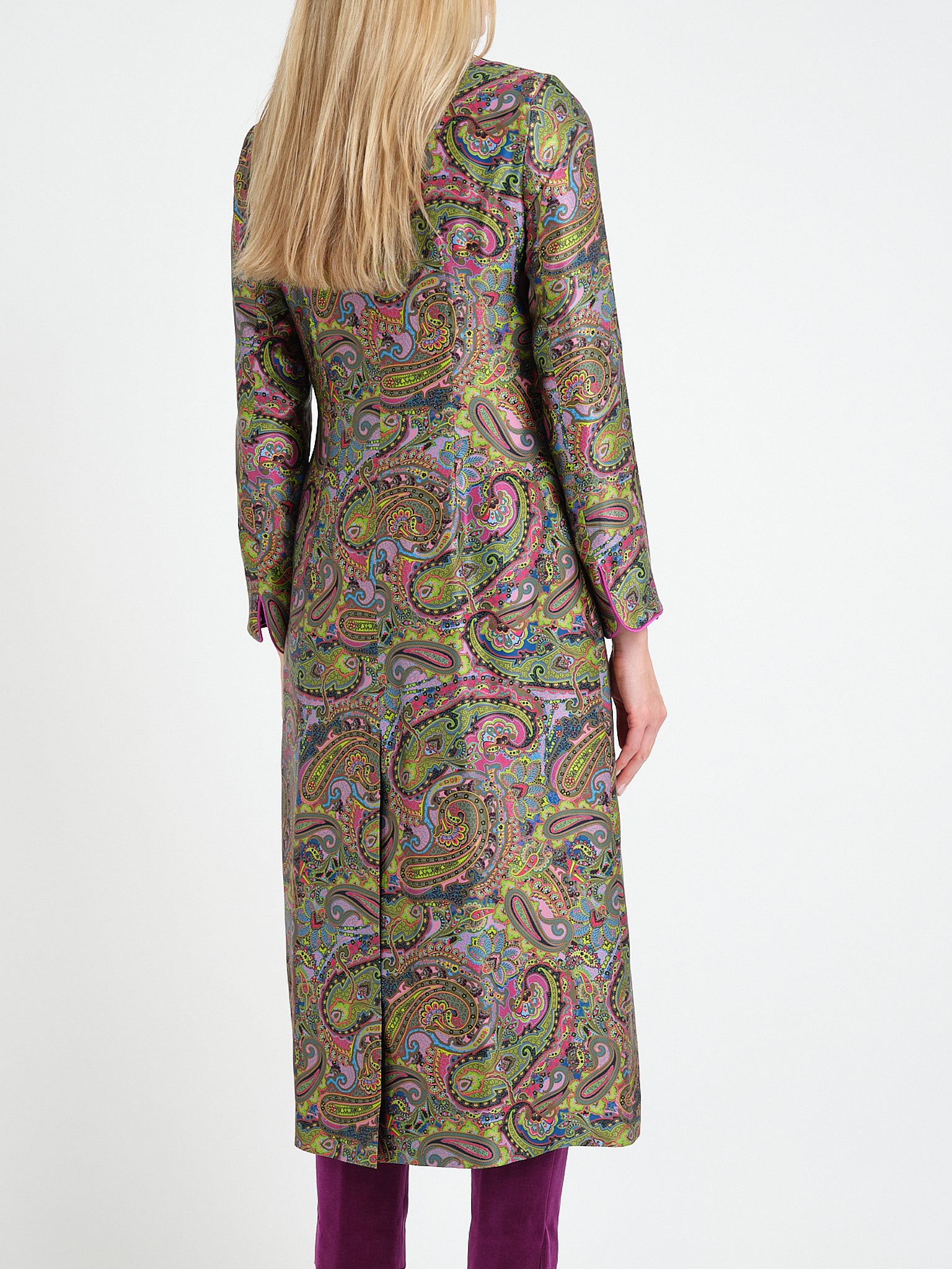 Carnaby Coat Khaki Lilac Parham Silk Satin