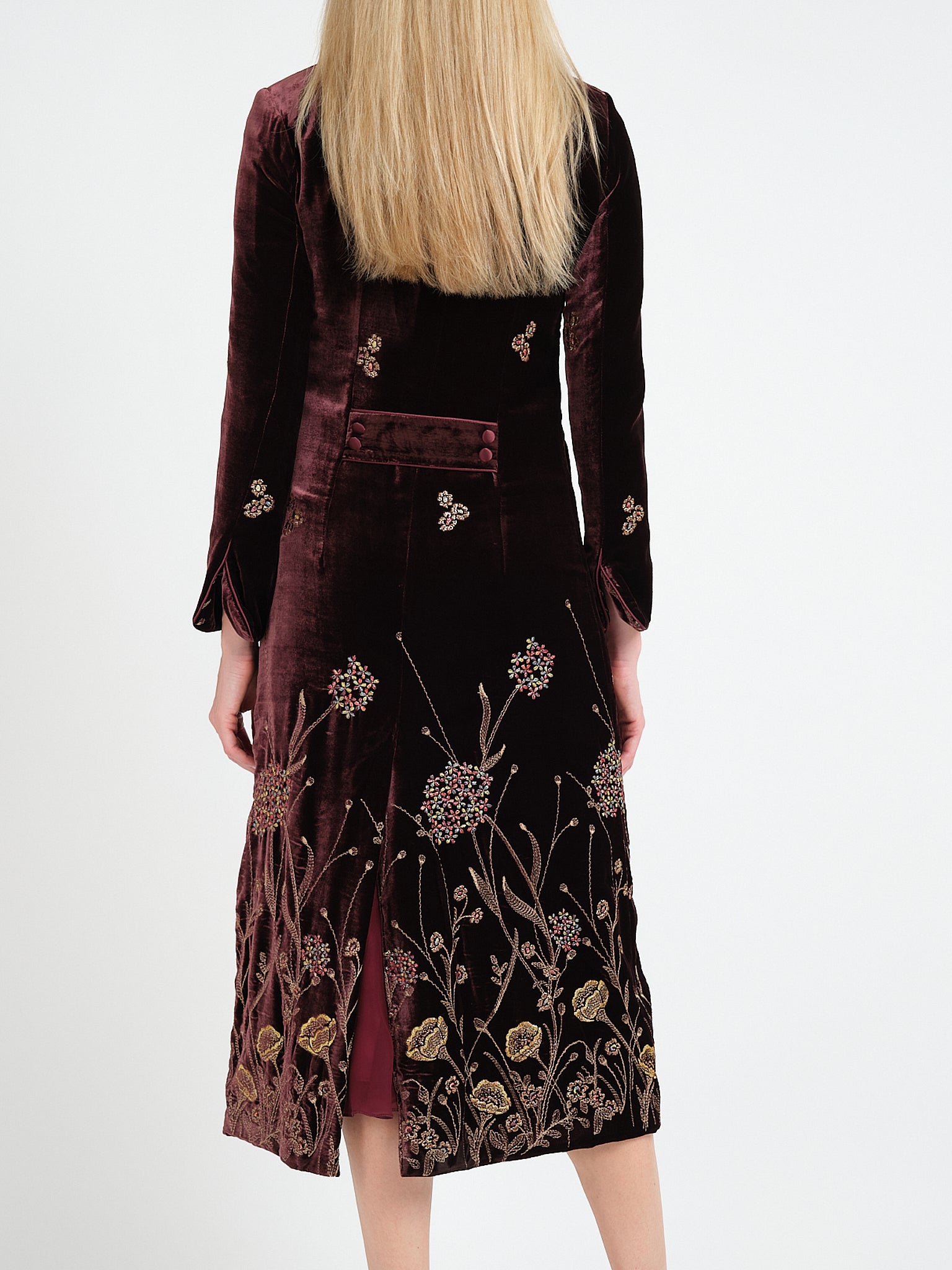 Carnaby Coat Prune Papavar Silk Velvet