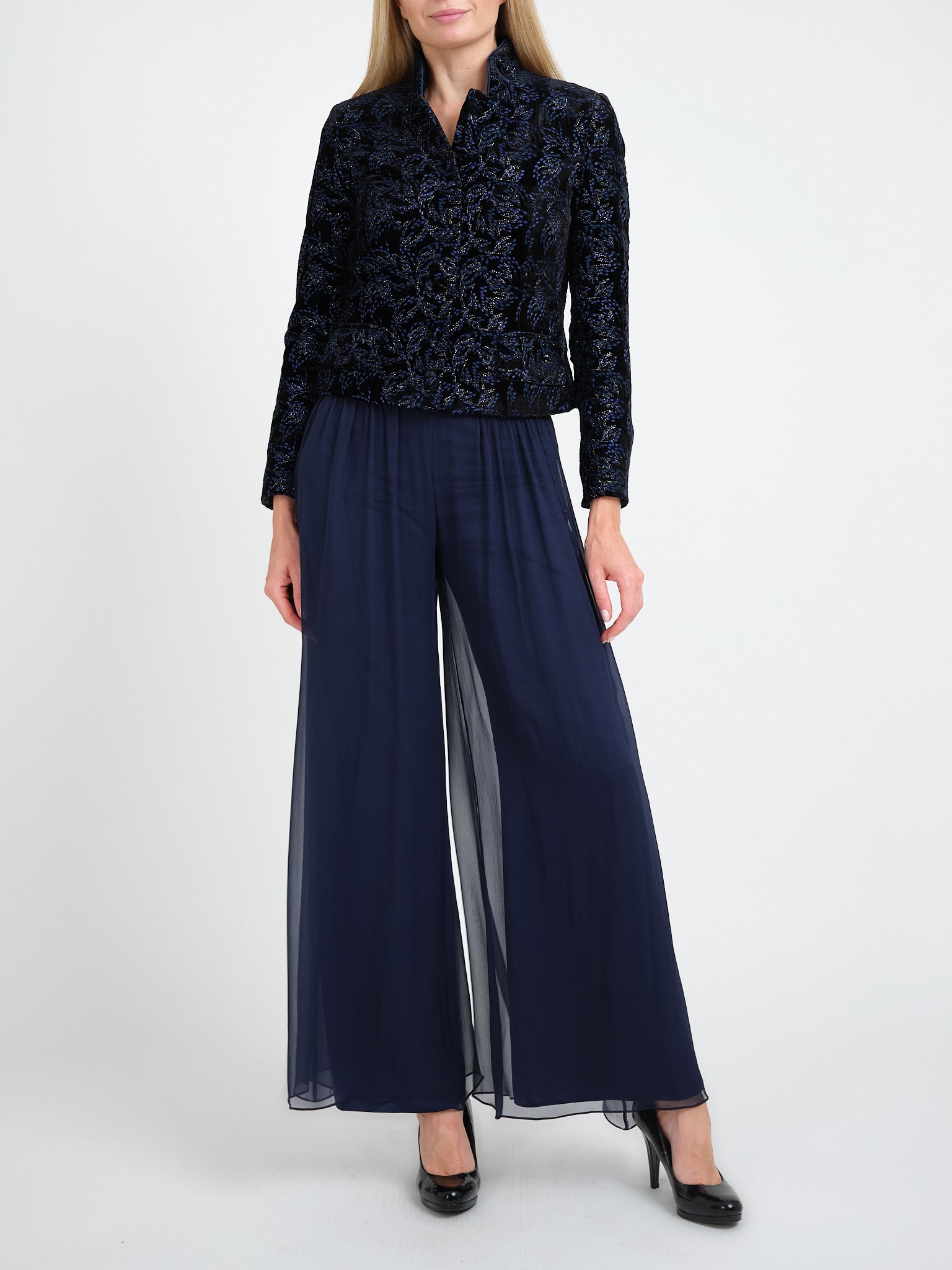Chiswick Jacket Black Navy Stotfold Silk Velvet