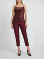 Cigarette Trousers Claret Silk Douppion