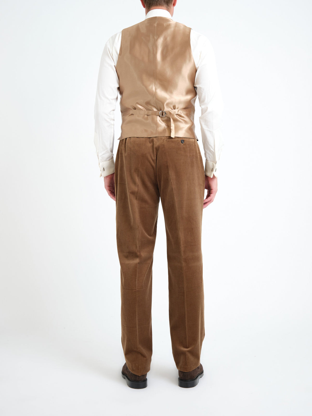Claret Gabardine Double Breasted Waistcoat — back
