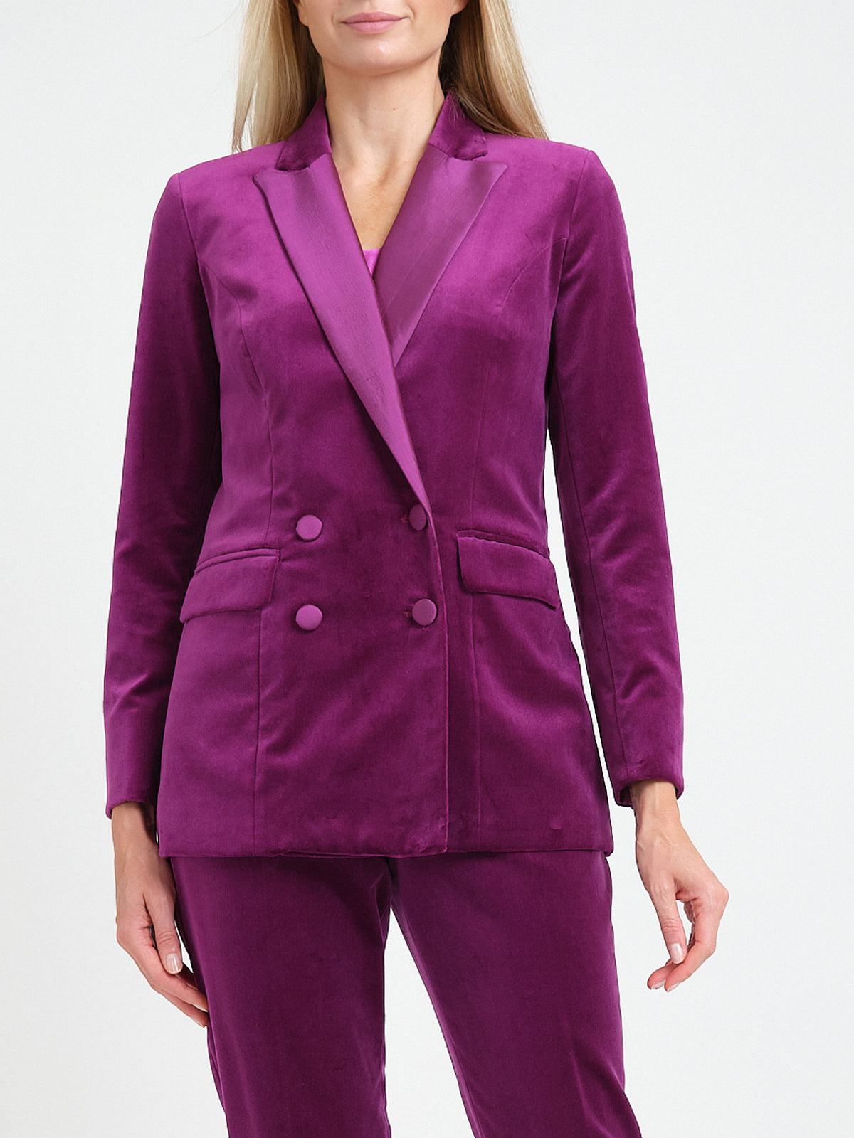Double Breasted Dinner Jacket Iberian Wine Cotton Velvet