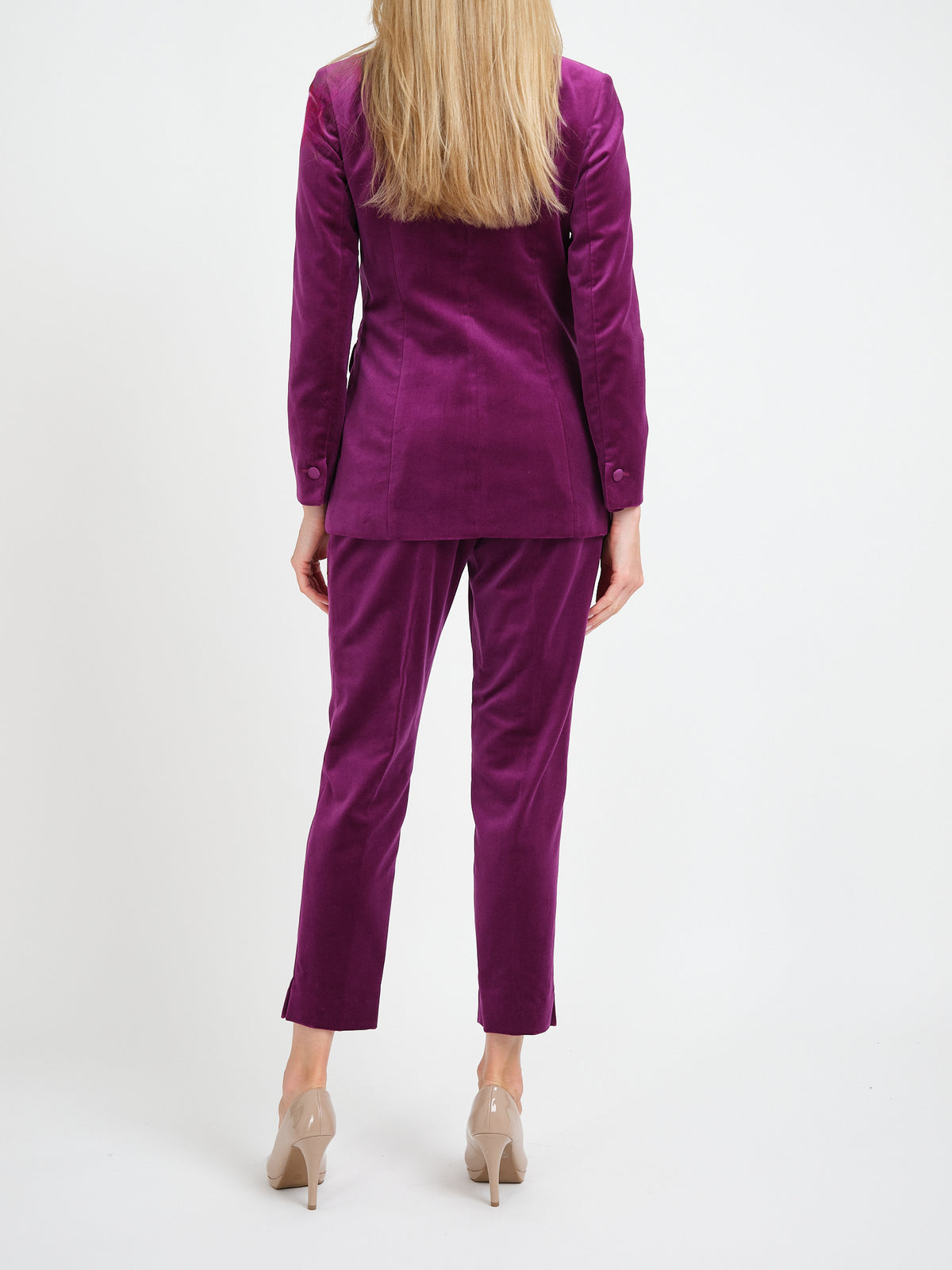 Double Breasted Dinner Jacket Iberian Wine Cotton Velvet