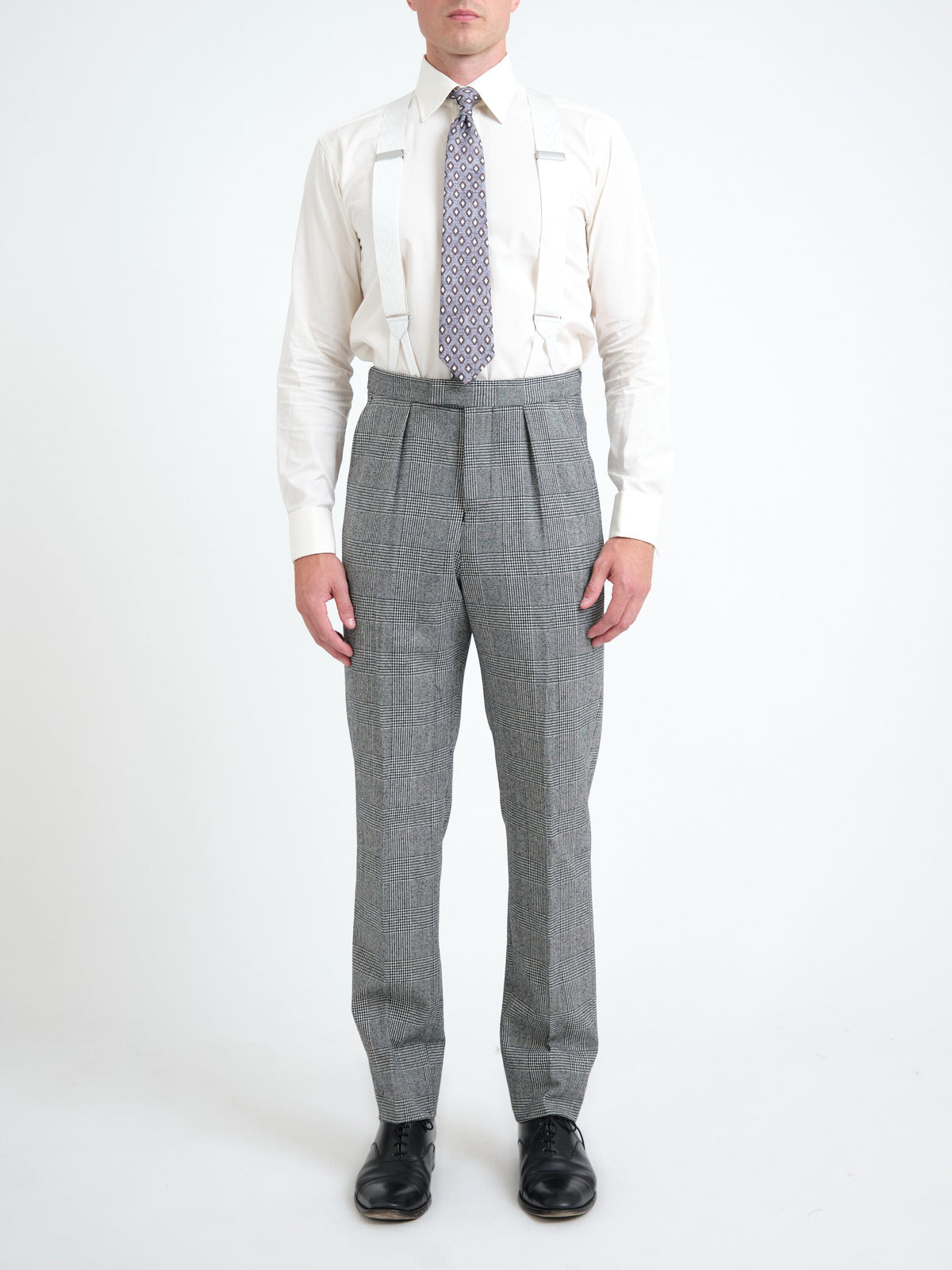 Ecru/Black Sandleson Wool Cavalry Trouser — front
