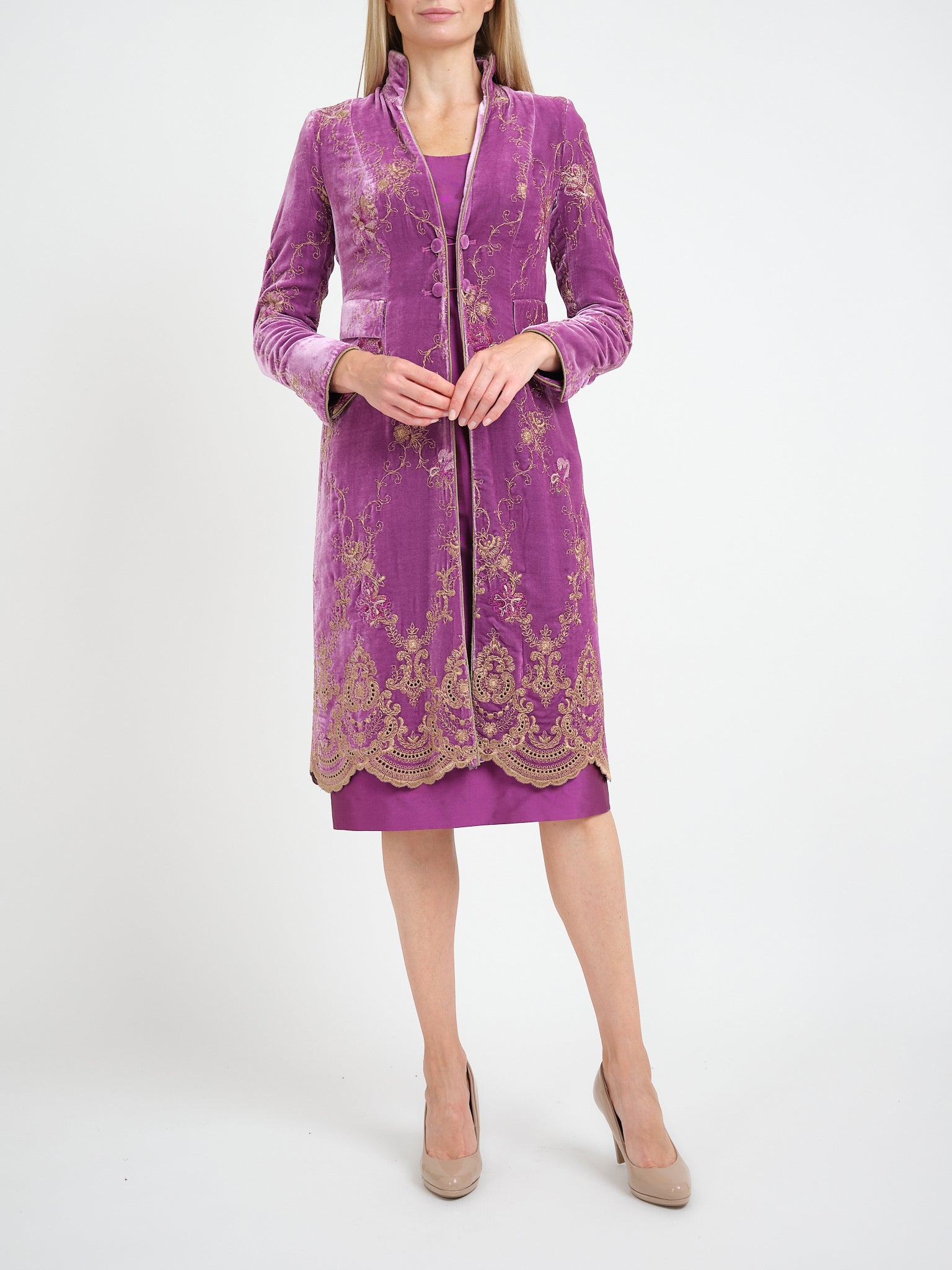 Eton Coat Pourpre Pink Haughley Silk Velvet