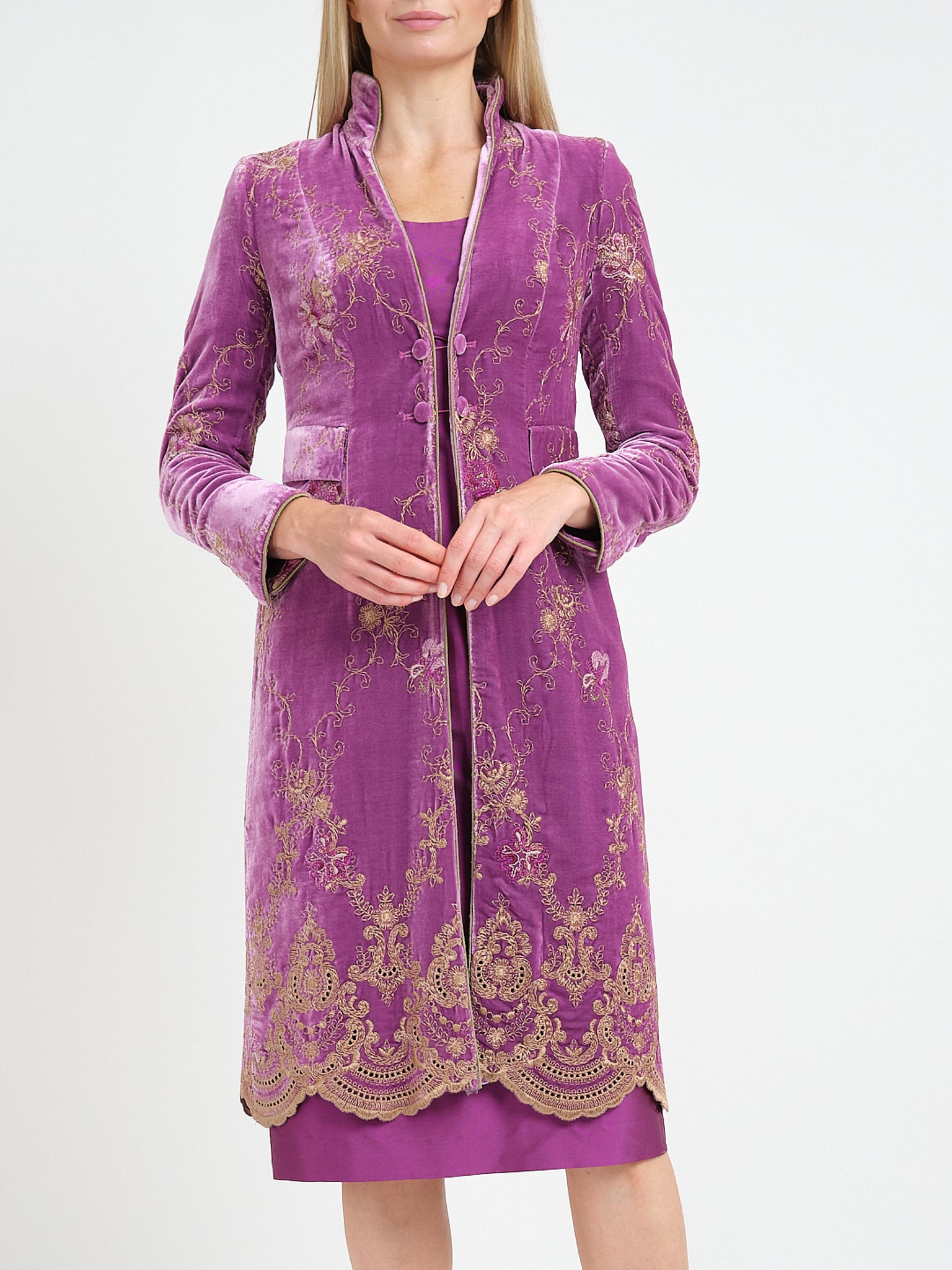 Eton Coat Pourpre Pink Haughley Silk Velvet