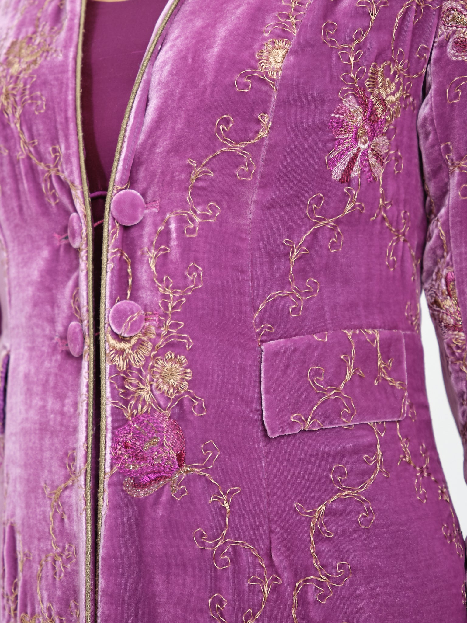 Eton Coat Pourpre Pink Haughley Silk Velvet