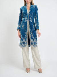 Eton Coat Turk Blue Haughley Silk Velvet