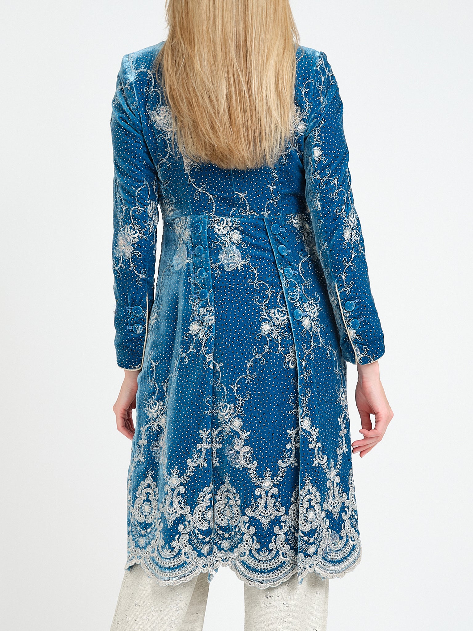 Eton Coat Turk Blue Haughley Silk Velvet