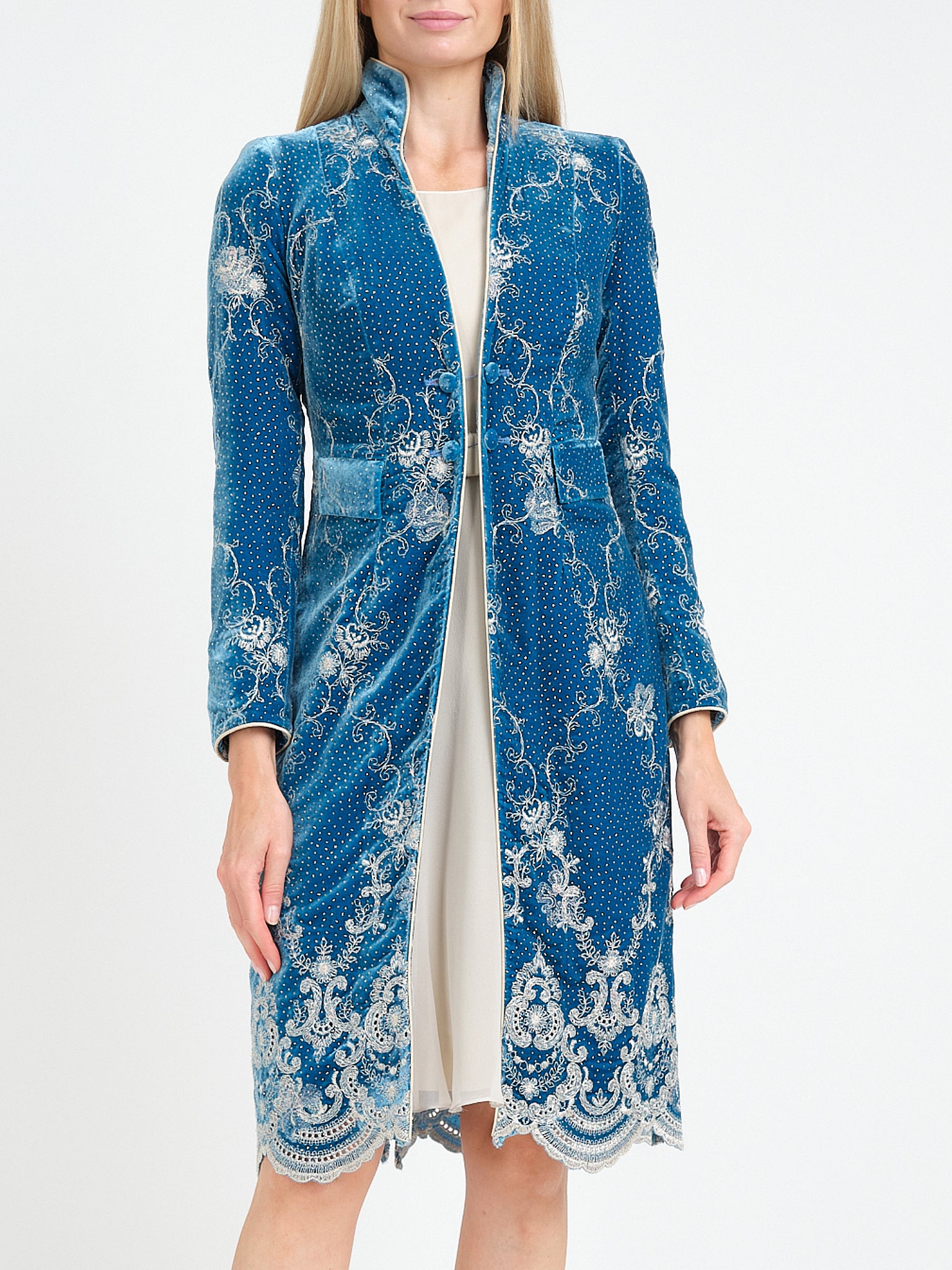Eton Coat Turk Blue Haughley Silk Velvet